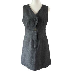 WNDERKAMMER Dark Gray Wool Blend Cut Out Pinafore Dress M